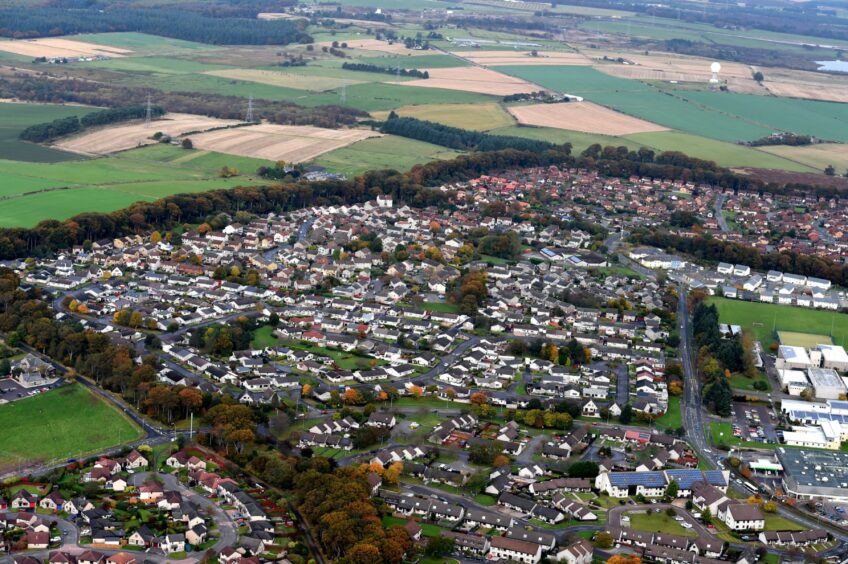 Aerial view of streets surrounding Forehill School in Bridge of Don, where council bosses looked at basing a merged school.