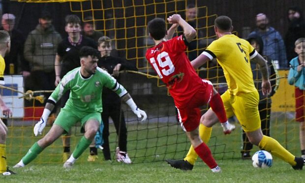 Clydebank's Ciaran Mulcahy, who netted a double against Fort William. Image: Iain Ferguson, The Write Image