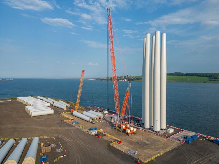 Global Wind Projects working at Port of Dundee on its first offshore wind pre-assembly contract. 
