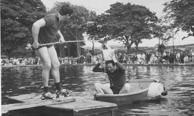 Contestants taking part in It's a Knockout for BBC1 at Duthie Park in 1970. Image: DC Thomson