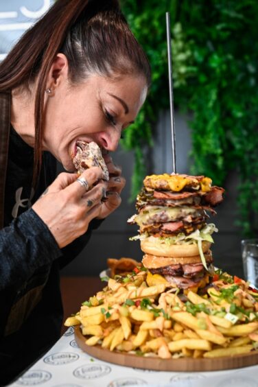 Kirstyn Brown making a start to Elgin's Humble Burger challenge