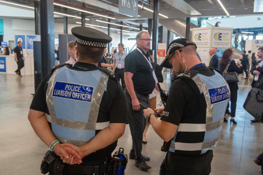 Police liaison officers on duty at Offshore Europe 2023.