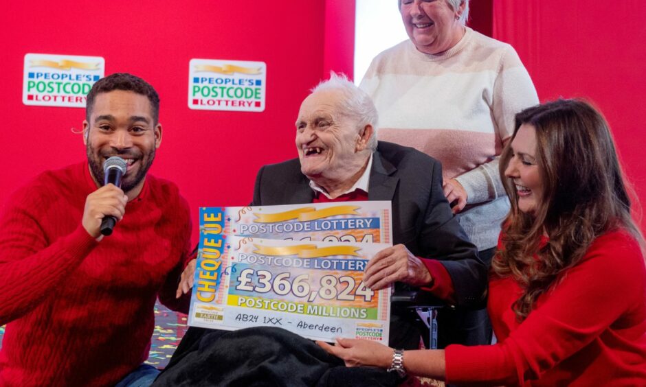 Seaton lottery winner Alexander Hardingham at the People's Postcode Lottery ceremony at P&J Live.