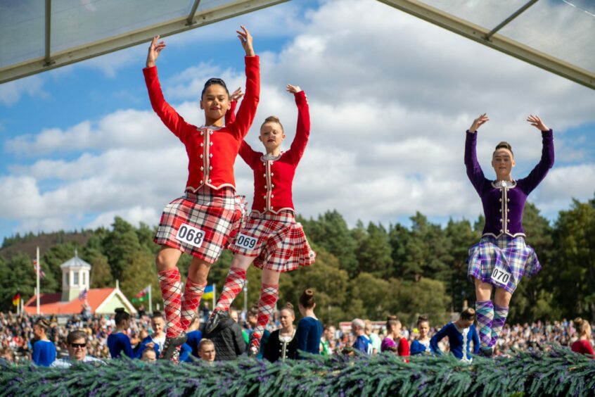 Highland dancers at Braemar Gathering.