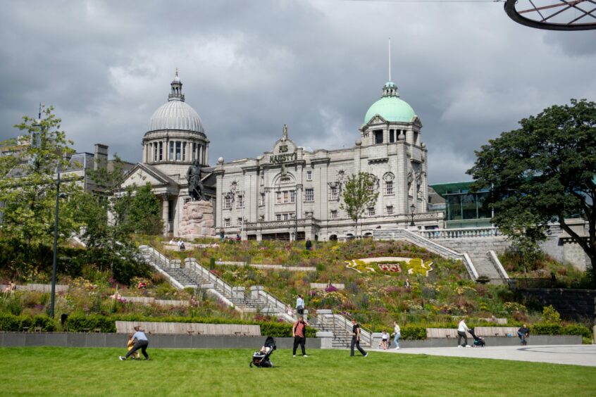 Union Terrace Gardens, built as part of the city centre and beach masterplan, has cost Aberdeen millions more than planned. Image: Kath Flannery/DC Thomson