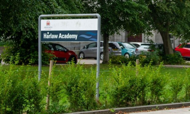 Pupils and staff at Harlaw Academy were forced to evacuate this morning. Image: Kami Thomson/DC Thomson