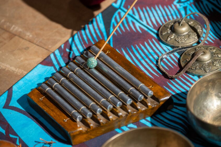 Sound bath instruments used in banchory