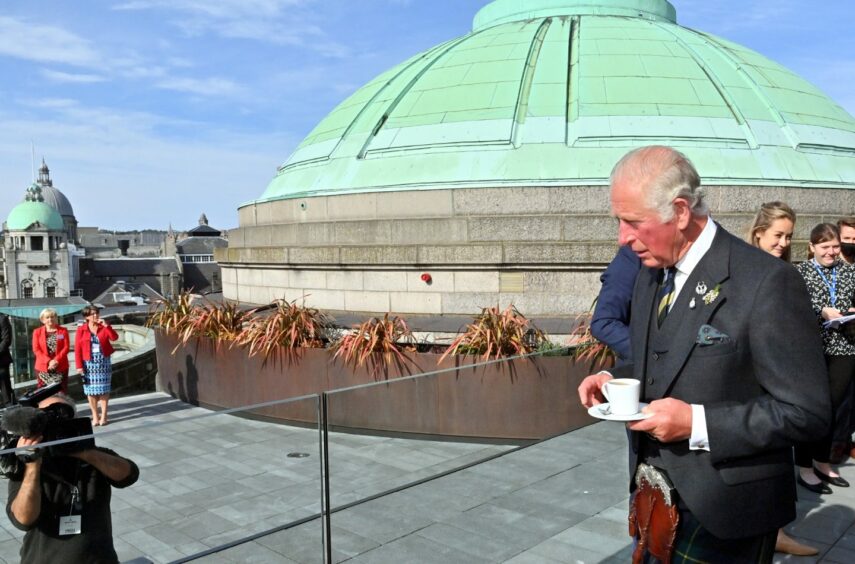 King Charles officially opened the new-look Aberdeen Art Gallery in 2021. The final costs are enough to make anyone need a cuppa. Image: Kami Thomson/DC Thomson