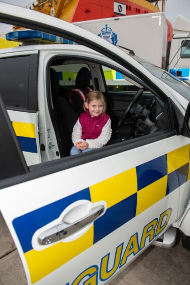 Paige Pirie in the coastguard driving seat.