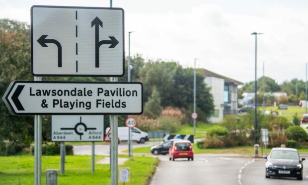 New signs at a Westhill roundabout have been installed to ease confusion.
Image: Kami Thomson/DC Thomson