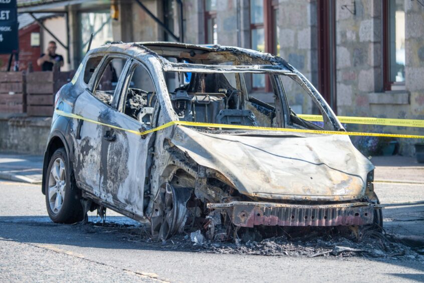 Burnt out Ford Kuga.