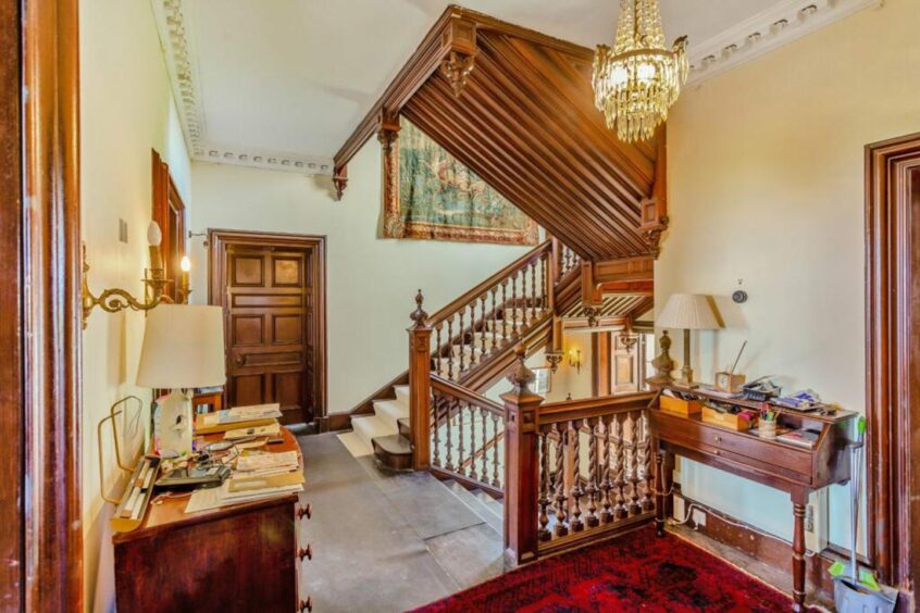 Keiss Castle in Caithness is being offered for sale by Strutt and Parker. Pictured is the castle interior.