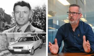 Murdered George "Dod" Murdoch and his sky-blue Ford Cortina, left, and retired Detective Inspector Gary Winter, right. Images: Police Scotland/DC Thomson