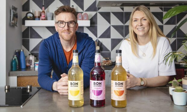 Nathan Burrough and Karen Knowles of Bon Accord Soft Drinks.