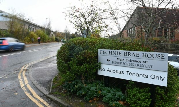 Sign for Fechnie Brae House in Blackburn