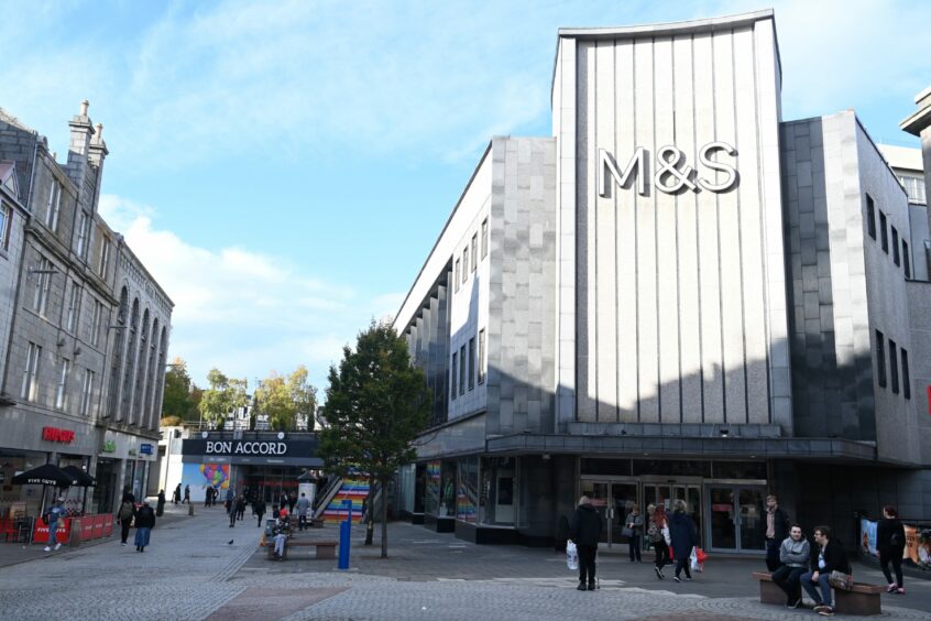 Exterior of Marks and Spencer on St Nicholas Street in Aberdeen, which will soon be serving alcohol in its cafe.