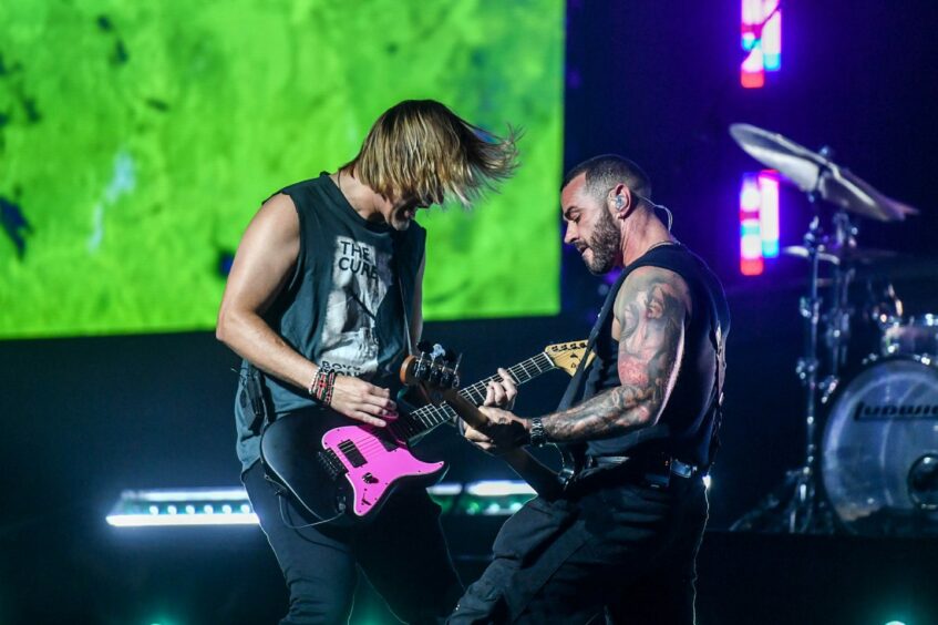 Busted performing in Aberdeen.
