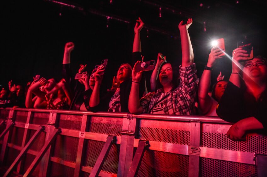 Busted fans in the front row at Aberdeen's P&J live during their tour