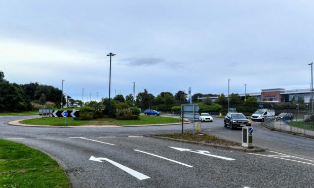 New road markings at a roundabout in Westhill has caused confusion for drivers. Image: Darrell Benns / DC Thomson.