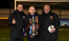 Rothes FC manager Ross Jack, with physio Brian Neish and assistant manager Jim Walker.