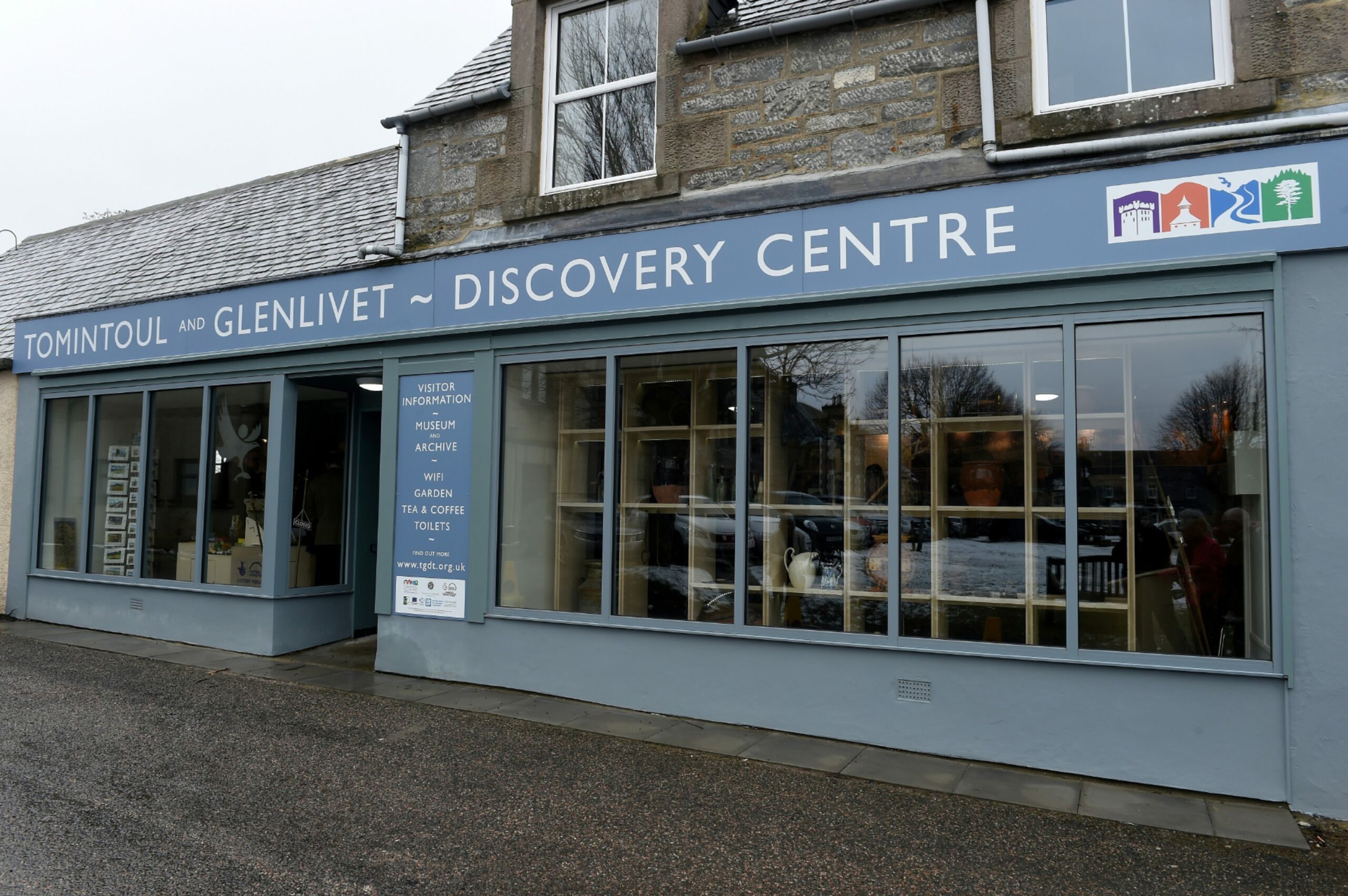 Exterior view of Tomintoul and Glenlivet Discovery Centre. 