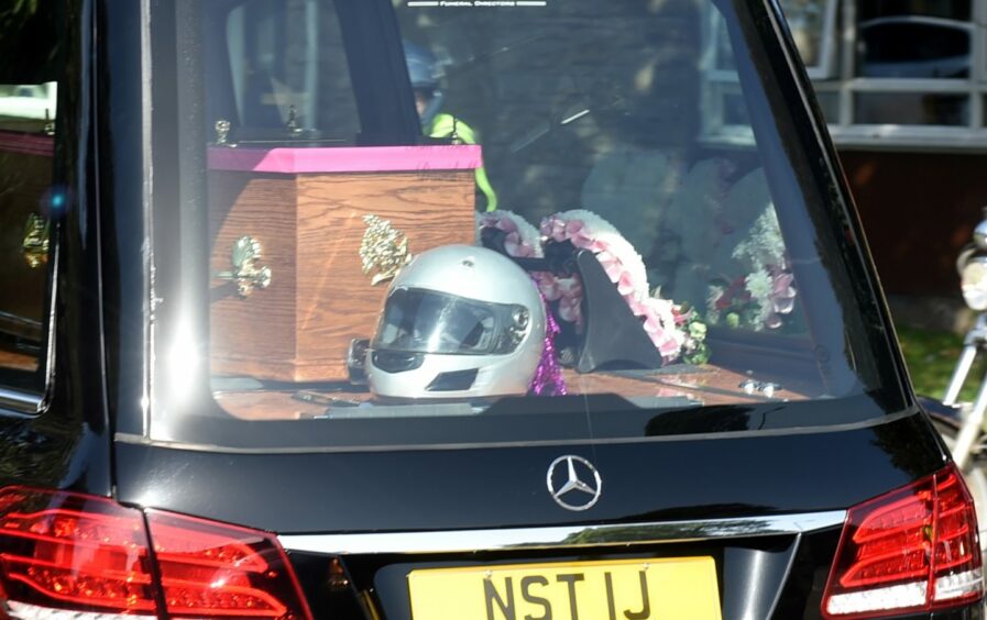 Sam Beaven motorbike funeral in Forres.