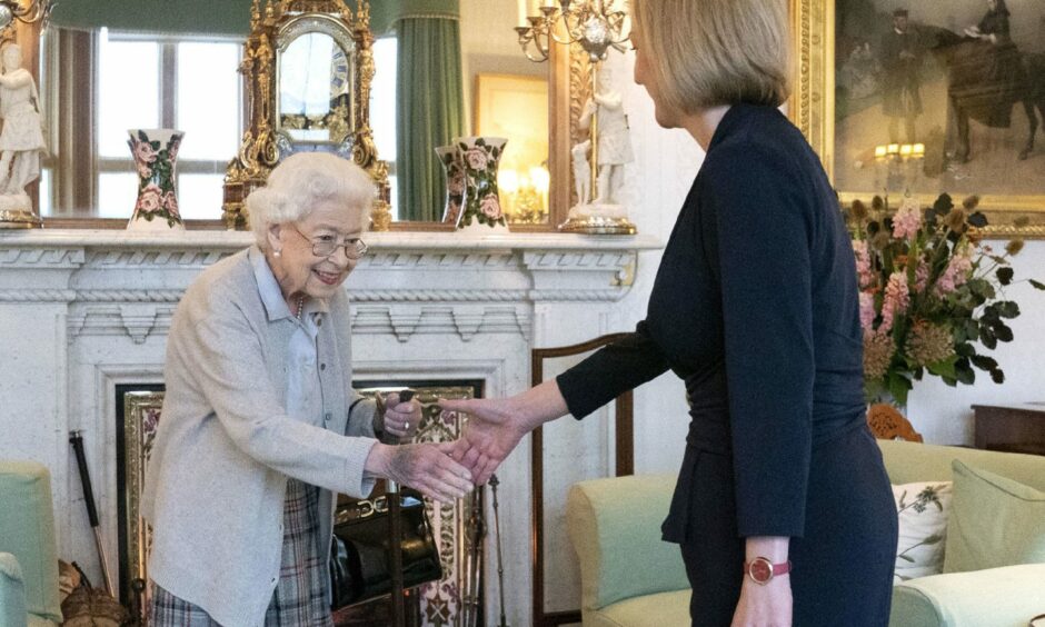 Queen with Liz Truss at Balmoral Castle.