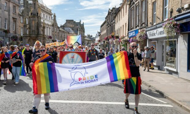 Crowds turned out for Forres Pride. Image: Japerimages.