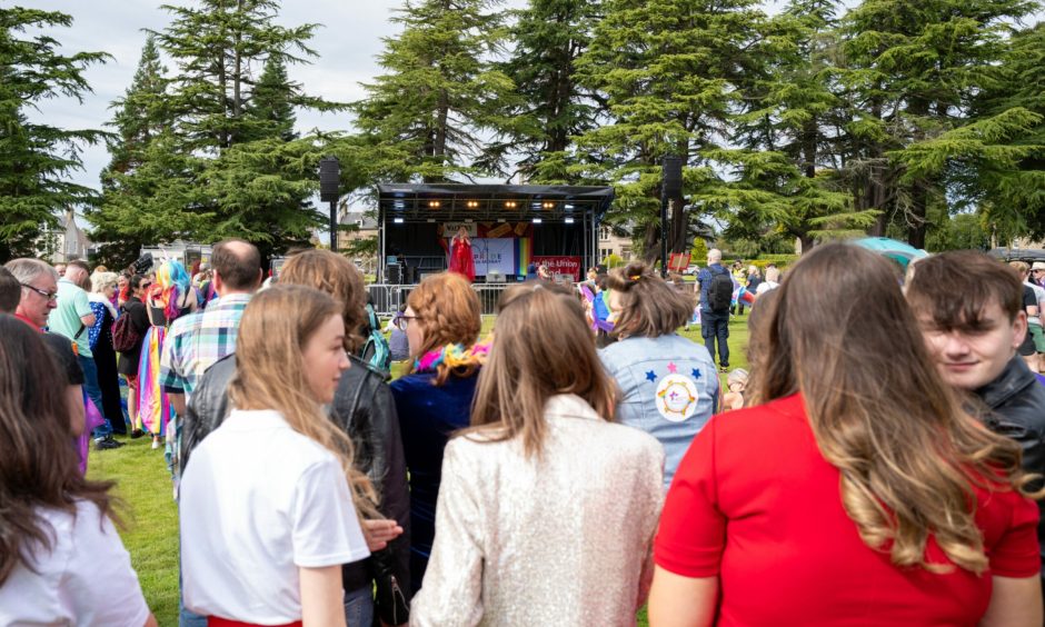 Pride in Moray stage in Grant Park. 