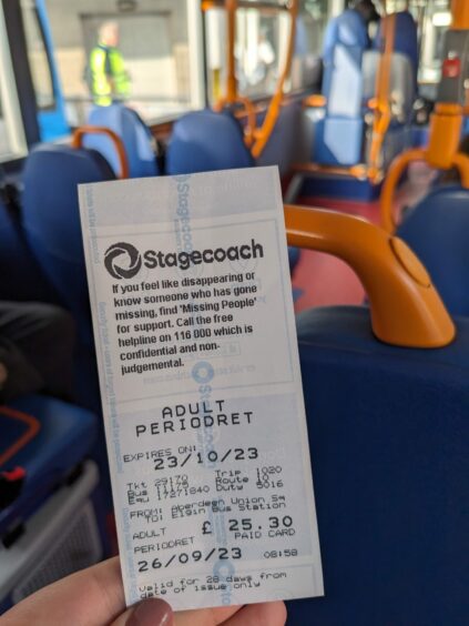 A stagecoach return ticket