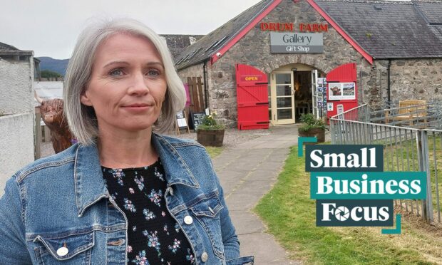 Karen Price, outside her Drum Farm Gallery Gift Shop in Drumnadrochit.