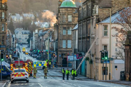 Aftermath of New County Hotel fire in Perth. Image: Steve MacDougall/DC Thomson.