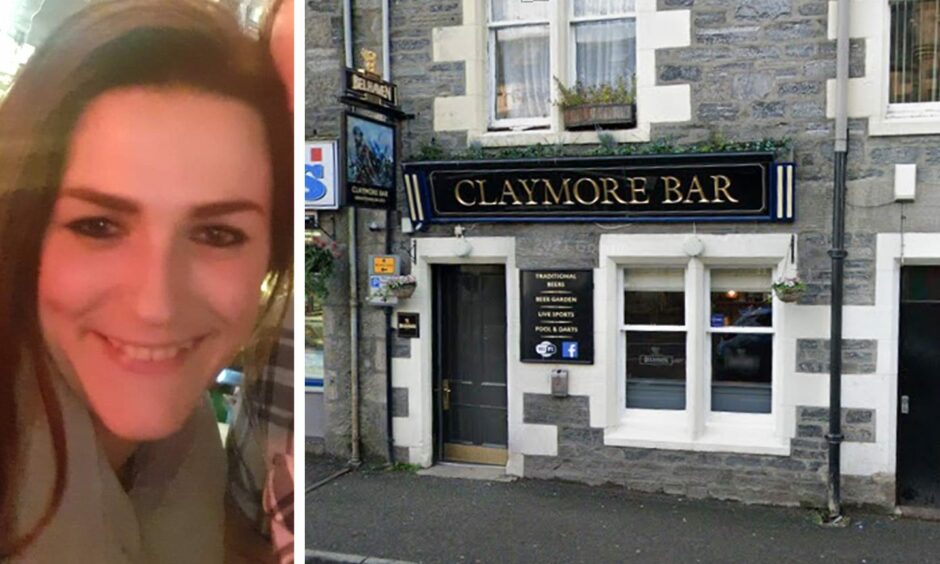 Samantha Hay assaulted a member of staff at the Claymore Bar. 