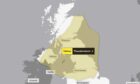 Yellow weather warning for thunderstorm issued across Aberdeen and Aberdeenshire.