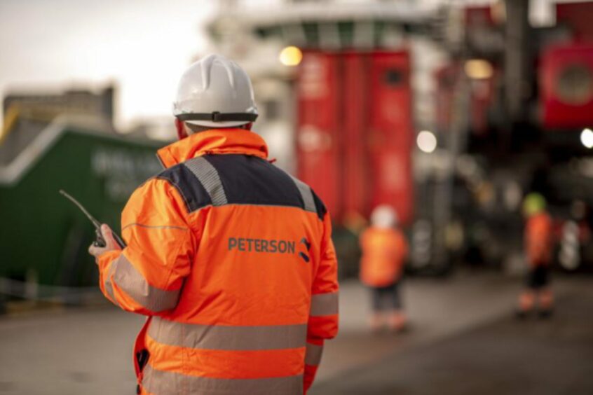 Staff member working on a Peterson project at Port of Aberdeen.