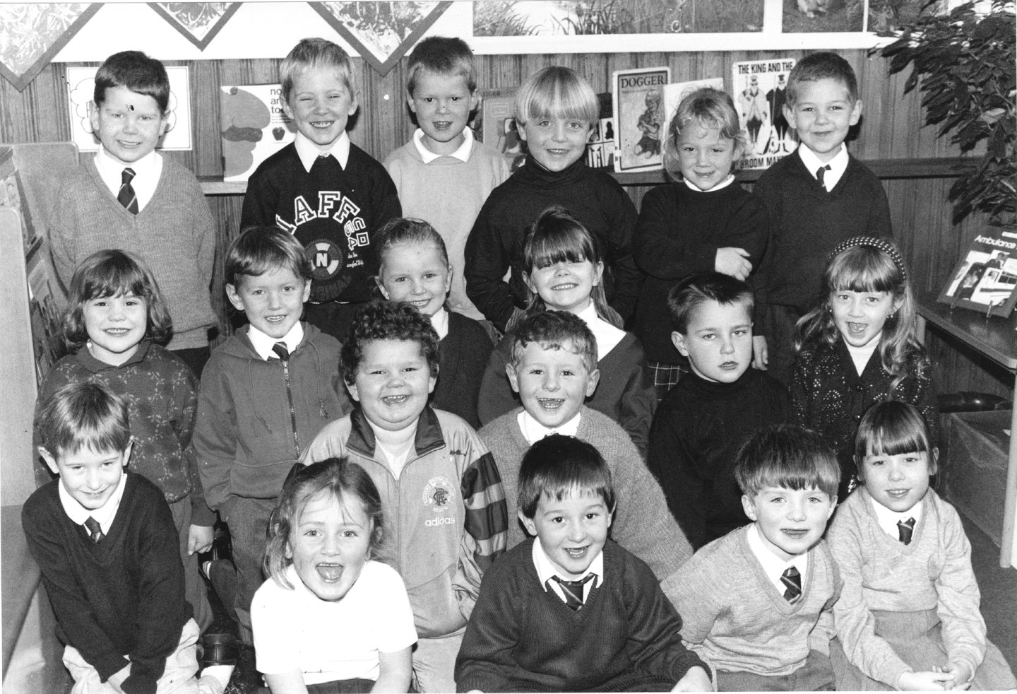 Primary one pupils, room three, in their reading corner in 1992.