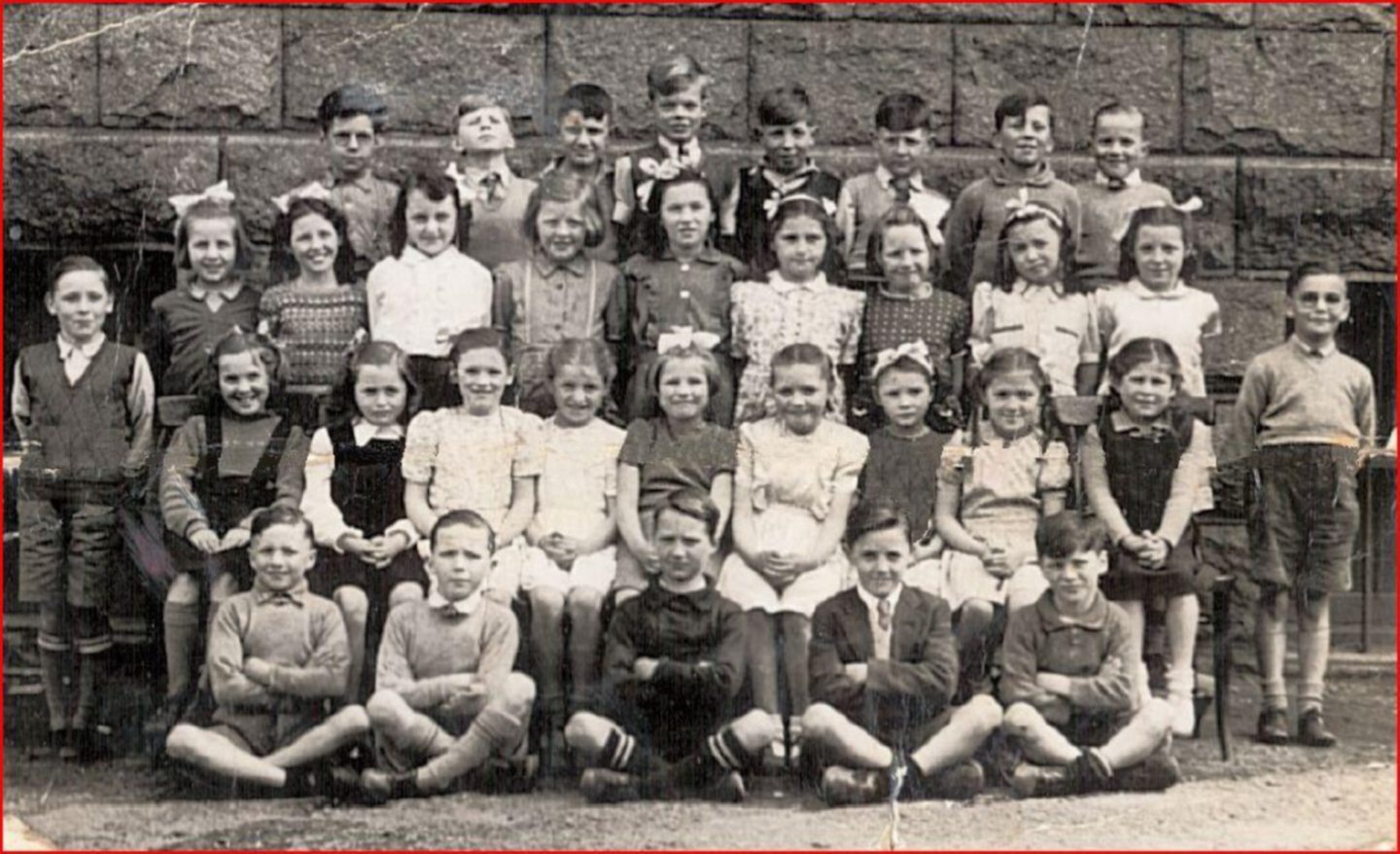 Miss Clark's class at Walker Road School, Aberdeen, pose for a photo in 1948-49