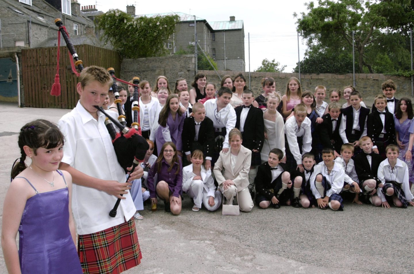 Pupils suited and booted for a dance at the school in 2003.