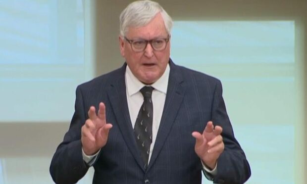 Fergus Ewing at today's First Minister's Questions. Image: Scottish Parliament TV
