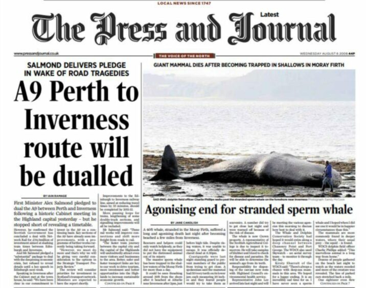 P&J front page from 2008 confirms A9 dualling pledge. 