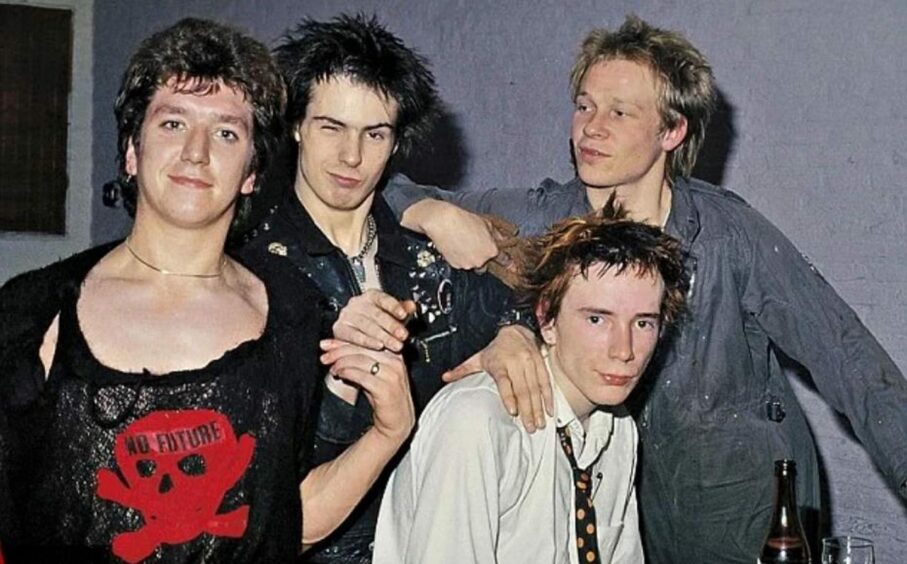 The classic Sex Pistols line-up in 1977: Steve Jones, Sid Vicious, John Lydon and Paul Cook.