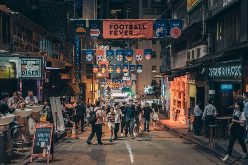 Lan Kwai Fong Football Fever event during the Fifa World Cup in 2018. 