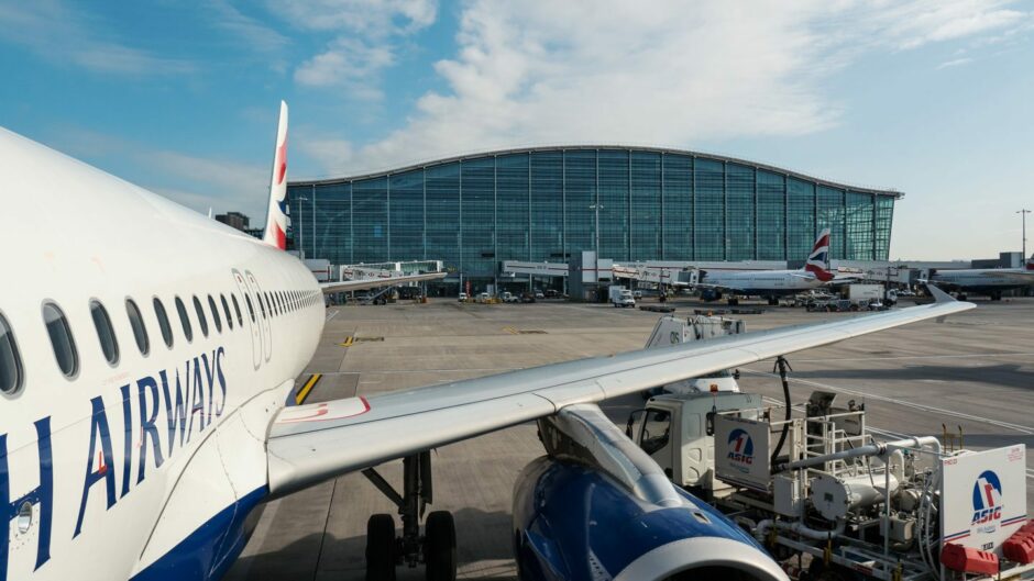 A British Airways plane at Heathrow's Terminal 5