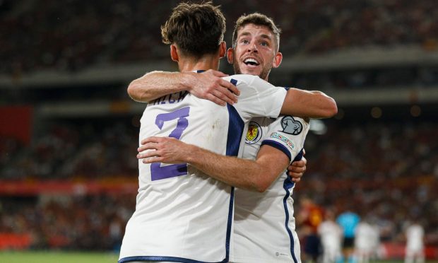Aaron Hickey and Ryan Christie could be playing in Euro 2024 next summer. Image: Shutterstock.