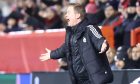 Aberdeen manager Barry Robson during the 3-2 loss to PAOK. Image: Shutterstock