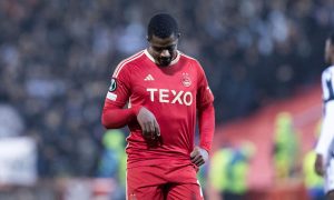 Aberdeen striker Duk during the Europa Conference League match against PAOK.