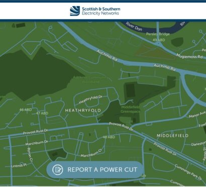 Over 600 houses were affected by a power cut today in Aberdeen. Image: SSEN website
