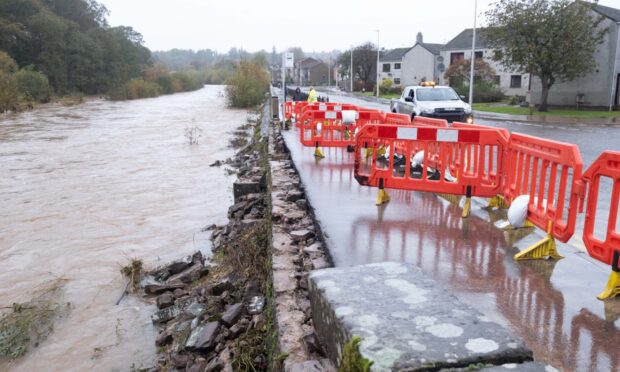 The aftermath of the flooding on River Street in Brechin. Image: Paul Reid
