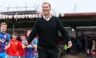 Duncan Ferguson enjoys the winning feeling as Caley Thistle manager at Gayfield. Image: Ross Brownlee/SNS Group