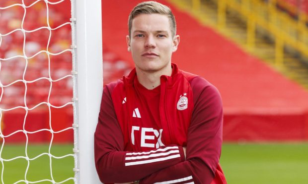 Aberdeen loan defender Stefan Gartenmann pictured at Pittodrie. Image: SNS